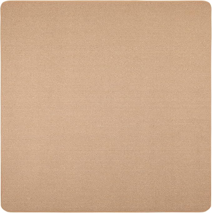 House, Home and More Skid-Resistant Carpet Indoor Area Rug Floor Mat - Pebble Beige - 8 Ft X 8 Ft - Non Slip Rubber Backing, Stain Resistant, Dog Friendly, Living Room Bedroom Kitchen Entryway