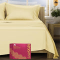 Mayfair Linen 100% Egyptian Cotton Sheets California King Size - 1200 Thread Count 4 PC Cal King Sheet Egyptian Cotton, Soft, Cooling Sateen Sheets, High Thread Count Sheet California King - Beige