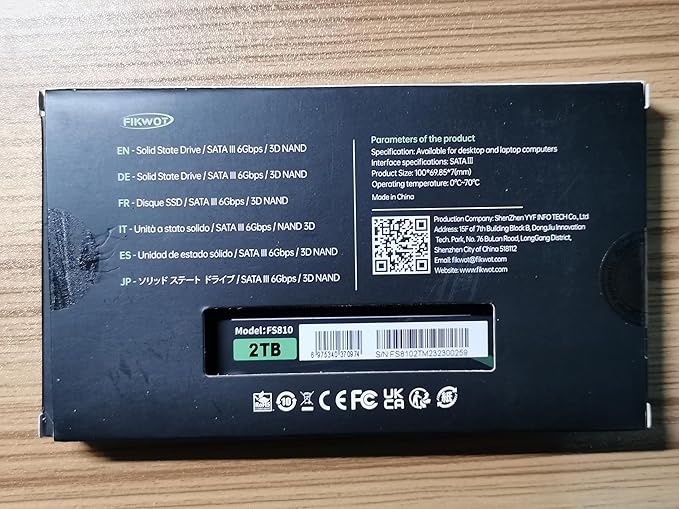 FS810 4TB SSD, 2.5" SSD SATA III 6Gb/s, Solid State Drives, Up to 560MB/s, 3D NAND TLC Flash, Internal SSD for Desktops and Laptops(Black)