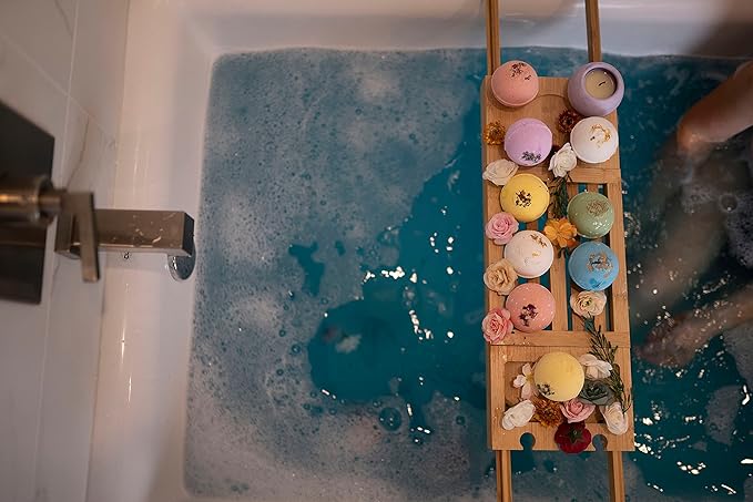 Handmade in USA Organic Bath Bombs Gift Set for Women All Natural with Epsom Salt Relaxation Dead Sea Salt Safe Bath Bombs Kit for Kids Her Mom Mother Grandma Girlfriend - Best Gifts Idea