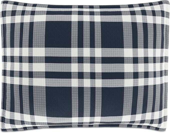 UGG 32553 Leonora California King 3-Piece Comforter Set Luxury Bedding Comforter and Two Pillow Shams Cozy Comfortable Reversible Machine Washable Hotel Style Bedding Set, King, Ocean Plaid