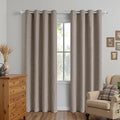 100% Blackout Curtains 90 Inch Length 2 Panels Set, Black Out Curtains for Living Room, Linen Thermal Insulated Grommet Drapes Bedroom Luxury Decor Privacy(37W × 90L inch, Linen)