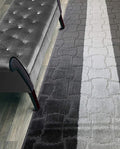 Custom Length Hallway Runner Rug,Slip Resistant,Puzzle Anthracite, 26 Inch X 17 feet, Sold and Priced Per Foot