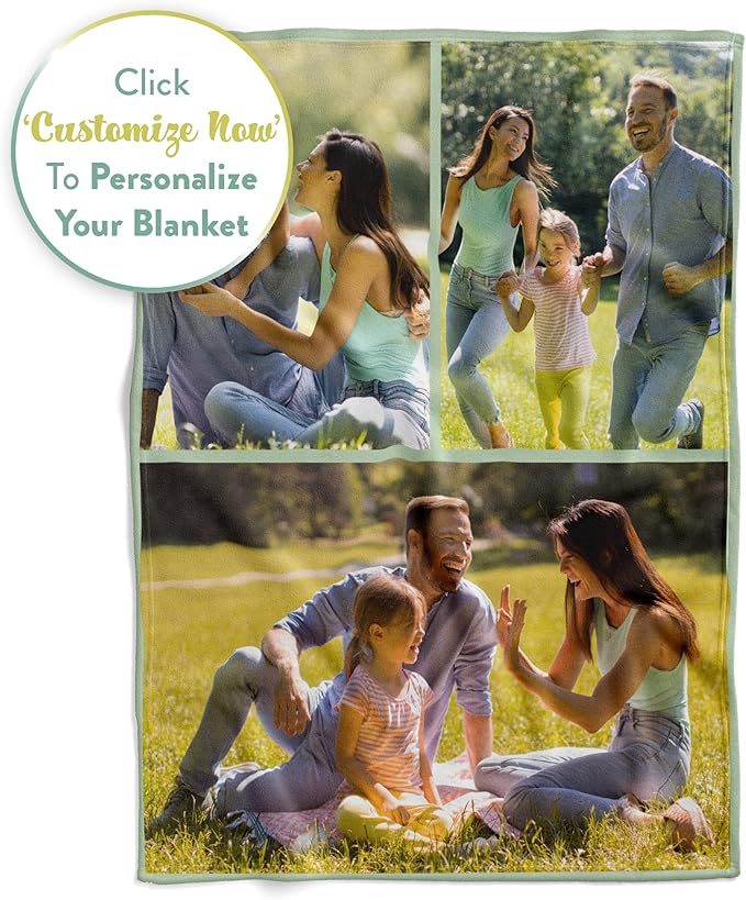 Ships Next Day, Custom Blanket with Picture - Printed in USA, Personalized Photo Blanket (Sherpa – 50x60)