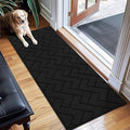 hicorfe Indoor Doormat,Front Back Door Mat Rubber Backing Non Slip Door Mats 20"x59" Absorbent Resist Dirt Entrance Doormat Inside Floor Mats Entryway Washable Low-Profile for Patio,Garden(Black)
