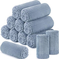 Buryeah 12 Pcs Flannel Throw Blanket Bulk 50 x 60 in Sleepover Blanket Outdoor Wedding Throw Lightweight, Oeko-tex Standard 100 Certified for Sofa Homeless Gifts (Dusty Blue)