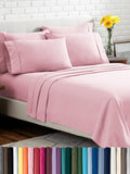Bare Home Hotel Luxury Twin XL Sheet Set, Extra Soft - 4 Piece Set - Deep Pockets - Easy Fit - Cooling & Breathable - Wrinkle, Fade, Stain Resistant - Includes 2 Pillowcases (Twin XL, Light Pink)