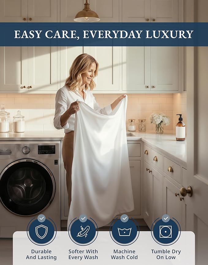 LANE LINEN 100% Egyptian Cotton Full Size Bed Sheets - 1000 Thread Count, Soft & Comfy Luxury Hotel Style Thick Size Sheet, Fully Elasticized Reinforsed Seams No Pill Natural Cooling - White Sheet