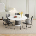 Dining Chairs Set of 8, 18 Inch Modern Armless Dining Chair with Back, Faux Leather Kitchen Dining Room Chair with Metal Legs for Home, Bistro Coffee Shops (Grey)