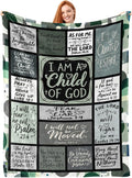 Christian Throw Blanket for Couch, Inspirational Gift for Women, Soft Plush Flannel Blanket, 30"x 40" Thoughts and Prayers Blankets for Bedroom Sofa Living Room Christmas Halloween Decoration