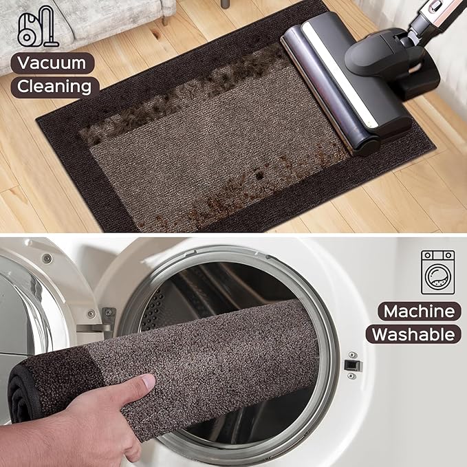 Washable Area Rug 48" x 72", Non Slip Kitchen Rug for Floor, Absorbent Entrance Runner Rug for Bedroom, Living Room, (Roll Packing)