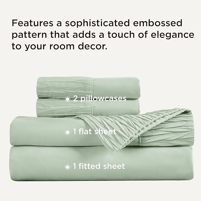 Bedsure Full Size Bed Sheets - 4 Pieces Soft Full Sheet Set - Breathable & Cooling - Hotel Luxury - Easy Care Polyester Microfiber Bedding for Women, Men, Sage Green