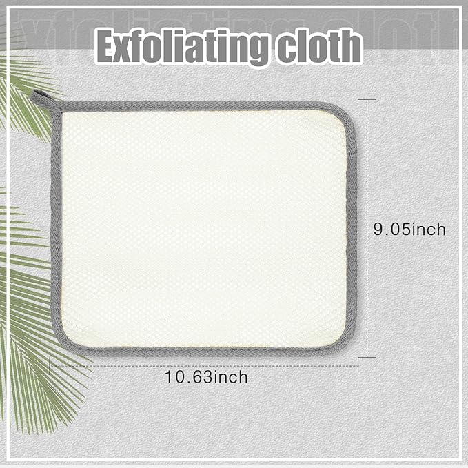 Tatuo 10 Packs Exfoliating Wash Cloths for Body and Face Facial Bath Scrub Soft Weave Loofah Towel Exfoliate Bath Towel Remove Dead Skin Wash Cloth for Women Man (Gray Edge)