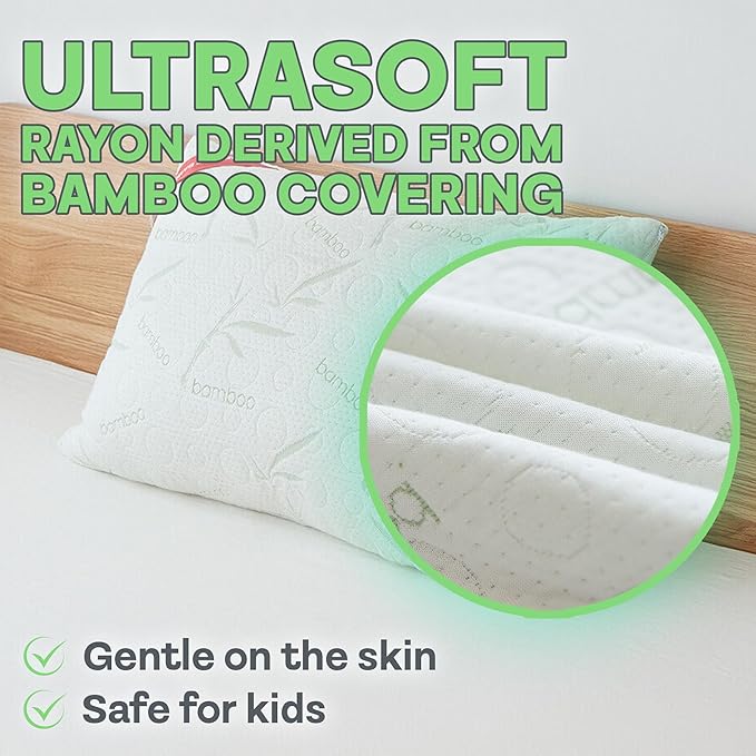 Sacred Thread Memory Foam Pillow, Adjustable Firmness, Soft, Aloe Infused - Cooling Bed Pillows for Sleeping - Back, Stomach, Side Sleeper - Rayon Cover, Machine Washable