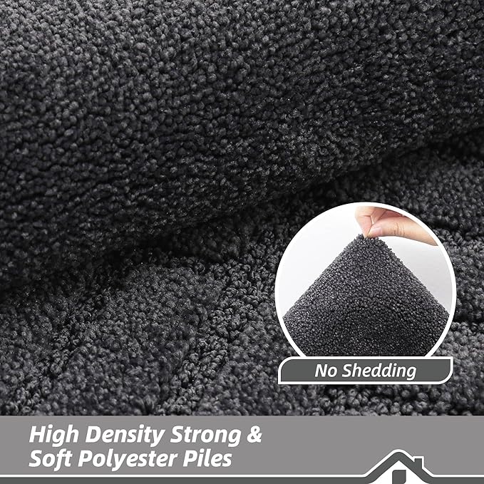 BEQHAUSE Door-Mat Non-Slip Front Doormat Low-Profile Entrance Mats for Front Door Entry Resist Dirt Washable Doormat Absorbent Entryway Door Mat,Dark Grey,32"x48"