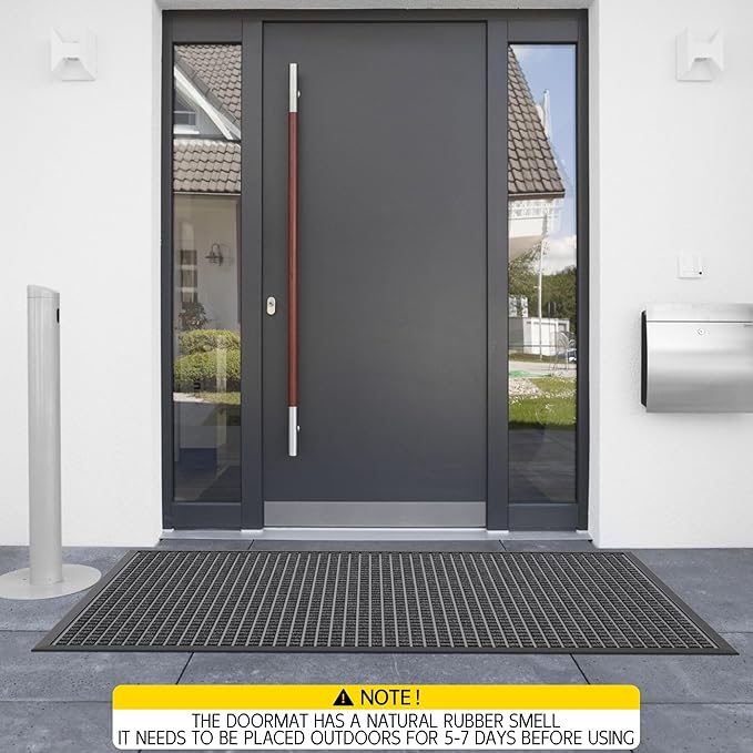 Indoor Outdoor Front Door Mats, 72" x 48" Rubber Backing Non Slip Durable Welcome Floor Mats for Patio, Garage Entrance, Stain and Fade Resistant Commercial Doormats for High Traffic