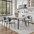 Dining Room Chairs Set of 6 Modern Chenille Upholstered Diner Chairs Quick Assembly Simple Accent Side Chairs with Ergonomic Back & Comfy Cushion for Dining Table/Living Room/Bedroom Grey