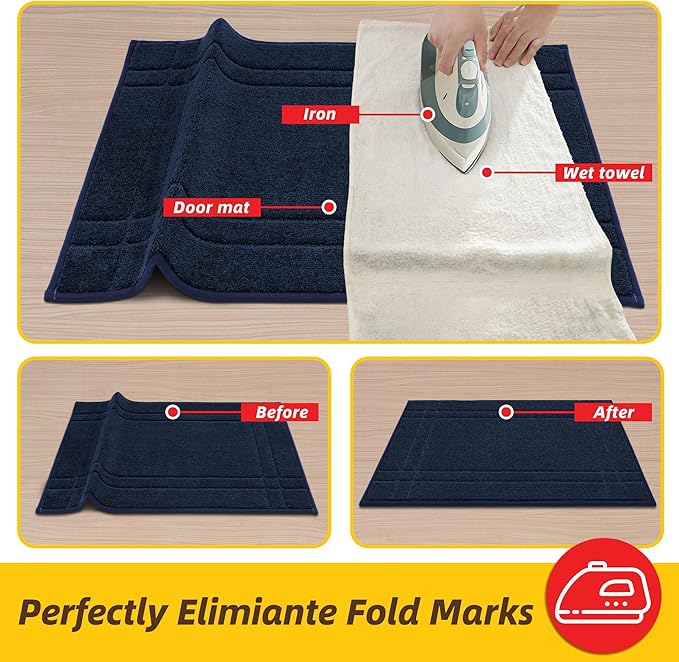 JSEI Entryway Rugs Doormat 24"x36", Non-Slip Dirt Trapper Door Mats Indoor, Washable Absorbent and Stain Resist Welcome Floor Mat for Front Door, Dog Door Mat, Muddy Wet Shoes & Paws, Navy Blue