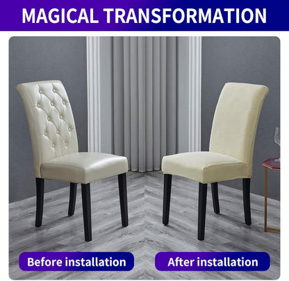 Howhic Stretch Chair Covers for Dining Room Set of 4, Removable Washable Dining Room Chair Covers, Dining Chair Slipcovers Seat Protector, Great for Home and Banquet Decoration (Ivory, 4 Pack)