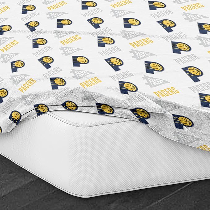Northwest Officially Licensed Indiana Pacers NBA Full Size Sheet Set – Soft Team Logo Bedding for Dorms, Bedrooms, Fan Caves & Game Day Style
