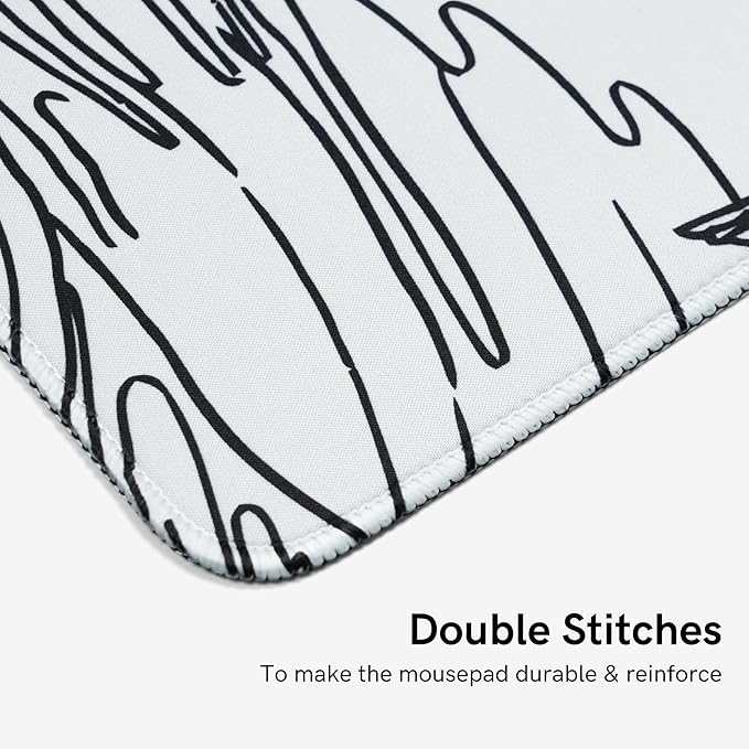 Large Gaming Mouse Pad for Desk,Kanagawa XXL Mouse Pad 35.4x15.7 Inch,Waterproof Desk Pad,Non-Slip Rubber Base Mice Pad,Keyboard Pad Computer Mat,White Mouse pad