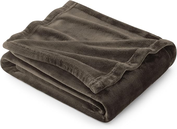 Bedsure GentleSoft Fleece Throw Blanket Brown - 300GSM Blankets for Couch, Sofa, Bed, Soft Lightweight Plush Cozy Throws for Toddlers, 50x60 inches