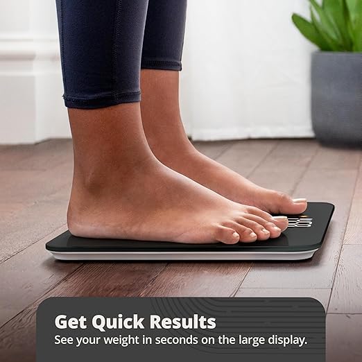 Greater Goods Digital AccuCheck Bathroom Scale for Body Weight, Capacity up to 400 lbs, Batteries Included, Black