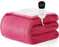 Homemate Electric Heated Blanket Full Size - 72"x84" Heating Blanket Full Size 1/2/4/6/8 Hours Auto-Off 10 Heat Level Over-Heat Protection Flannel Sherpa ETL Certification