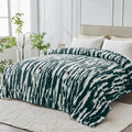 Heated Blanket Queen - 84"x90" Dual Control Bed Electric Blankets with 6 Heating Levels & 10 Hours Auto Off, Soft Ribbed Faux Fur Sherpa, Over-Heated Protection ETL, Dark Green