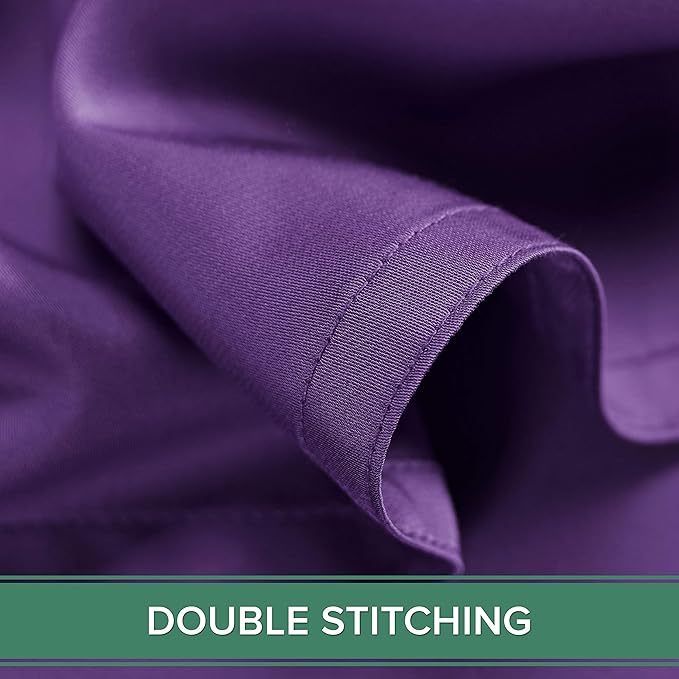 Pure Bamboo Twin Sheets, Genuine 100% Organic Viscose Derived from Bamboo Bed Sheet Set, Luxuriously Soft & Cooling, Double Stitching, 2 Year Quality Promise (Twin, Purple)