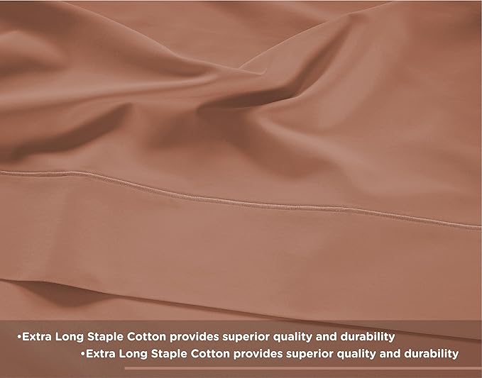LANE LINEN California King Sheet Sets - 600 Thread Count Cal King Sheet Set - 100% Cotton Sheets Cal King - Ultra Soft Cal King Sheets Set - Sateen Weave California King Bed Sheet Set - Rose Dawn