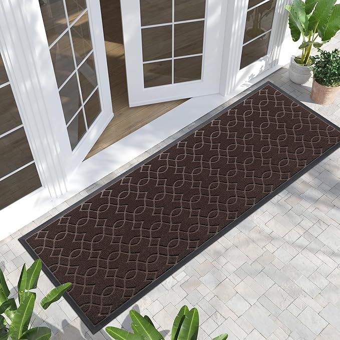 Yimobra Outdoor Runner Rug 72x24, All-Season Waterproof Doormat Outdoor Entrance, Heavy Duty Non-Slip Outside Commercial Grade Door Mat, Easy Clean, Coffee