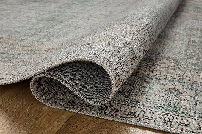 Loloi Chris Loves Julia Jules Collection JUL-08 Emerald/Antique Ivory 8'-6'' x 11'-6'', .13" Pile Height, Area Rug