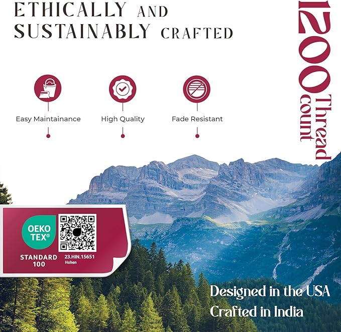 Mayfair Linen 100% Egyptian Cotton Sheets Queen Size - 1200 Thread Count 4 PC Damask Queen Sheet Set Egyptian Cotton, Sateen Luxury Sheet, High Thread Count Sheets, 17" Deep Pocket - Silver Stripe