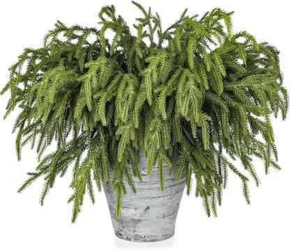 Artgar 12 Pcs Pine Branches - 18 Inch Artificial Green Pine Stem - Real Touch Christmas Greenery Pines Branches for DIY Flower Arrangement Home Indoor Christmas Decor