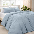 Bare Home Microfiber Duvet Cover Set - Ultra Soft Washed Microfiber - Oversized King Size - Linen-Like Look - Easy Care - Breathable Fabric - Our Softest Duvet Cover Set (Oversized King, Dusty Blue)