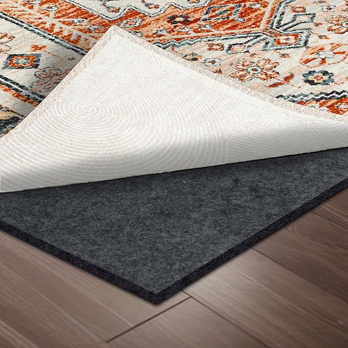 100% Waterproof Rug pad, 7x10 ft Area Rug Non-Slip Rug Pads, 1/4" Thick Carpet Pads for All Floors and finishes, Felt pad for Hardwood Floors, Keep Carpets in Place Soft and Secure