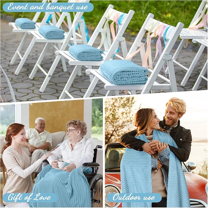 Buryeah 12 Pcs Flannel Throw Blanket Bulk 50 x 60 in Sleepover Blanket Outdoor Wedding Throw Lightweight, Oeko-tex Standard 100 Certified for Sofa Homeless Gifts (Teal)