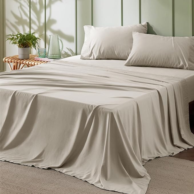 Bedsure Full Size Bed Sheets - 4 Pieces Soft Full Sheet Set - Breathable & Cooling - Hotel Luxury - Easy Care Polyester Microfiber Bedding for Women, Men, Linen