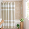 Madison Park Spa Waffle Shower Curtain Pieced Fabric with 3M Scotchgard Moisture Management Modern Home Bathroom Decorations, Stall 54"x78", Taupe