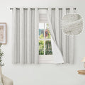 Blackout Curtains 54 Inch Length 2 Panels for Bedroom, Thermal Insulated Total Light Blocking Noise Reducing Linen Window Curtains for Farmhouse, Bronze Grommet, Light Grey, Each 52" Wide