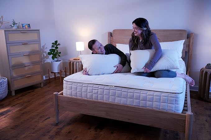 Naturepedic Organic Latex Pillow - King Bed Pillow with Medium Comfort - Luxury Pillow with Adjustable Fill for Comfortable Sleeping, Back Support and Neck Pain Relief