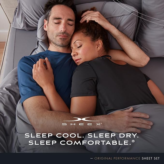 SHEEX - Original Performance Sheets Set (Queen) Royal Plum - Cooling Sheets - Moisture Wicking - 1 Flat Cooling Sheet, 1 Fitted Cooling Sheet, 2 Pillow Covers - Wrinkle Free - Sleep Aid