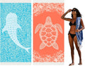 2 Pack Turkish Beach Towel Quick Dry Absorbent Cotton Lightweight Thin Bathroom Bath Pool Swim Towels Extra Large Oversized Sand Free Beach Accessories Essentials Stuff Cloud Adults Gift