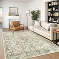 zesthome 5x7 Area Rugs - Ultra-Thin Washble Rug, Stain Resistant Anti Slip Backing Rugs for Living Room,Bedroom, Vintage Home Decor Area Rug (Beige/Brown,5'x7')