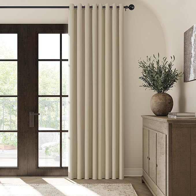 ChrisDowa 100% Blackout Tan Solid Curtains 90 Inches Long 2 Panels for Bedroom Living Room,Farmhouse Room Darkening Thermal Insulated Soundproof Grommet Top Window Treatment Drapes,52x90