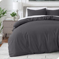 Bare Home Bedding Duvet Cover Full Size - Premium 1800 Super Soft Collection - Lightweight, Cooling - Soft Breathable Bedding Duvet Cover (Full, Forged Iron Grey)