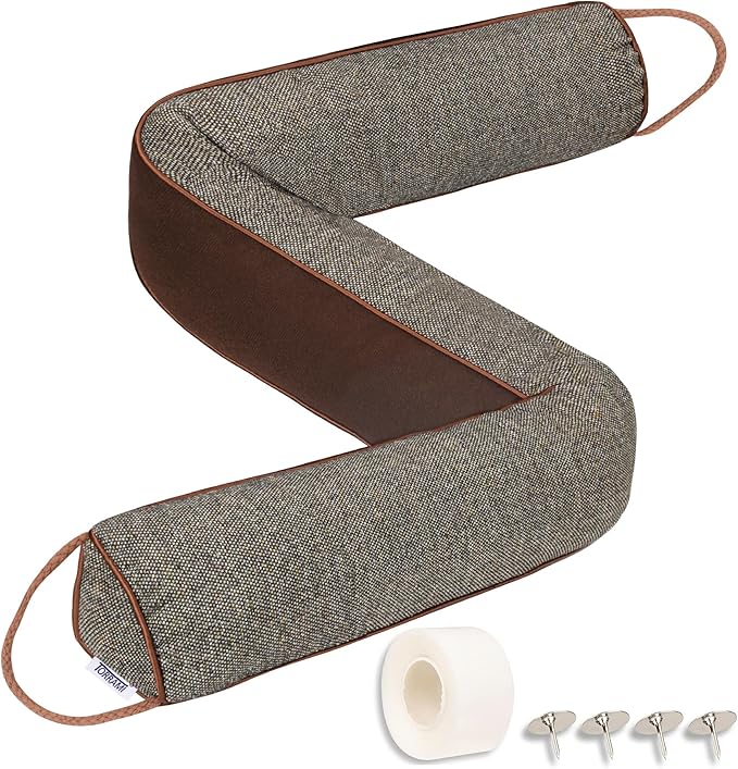 TORRAMI Under Door Draft Stoppers 36 Inch, Heavy Triangle Stop Draft Block Cold Air/Wind/Breeze Noise Blocker Door Sweeps Weather Stripping Bottom Seal Brown