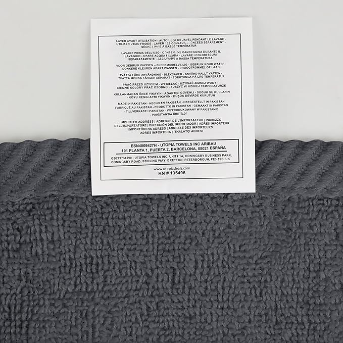 Utopia Towels 6 Pack Premium Hand Towels Set, 16 by 28 inches, 100% Ring Spun Cotton, Ultra Soft and Highly Absorbent 600GSM Towels for Bathroom, Gym, Shower, Hotel, and Spa, Grey