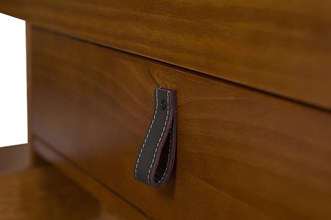 memomad Bali Storage Platform Bed with Drawers (King Size, Caramel Brown Wood)